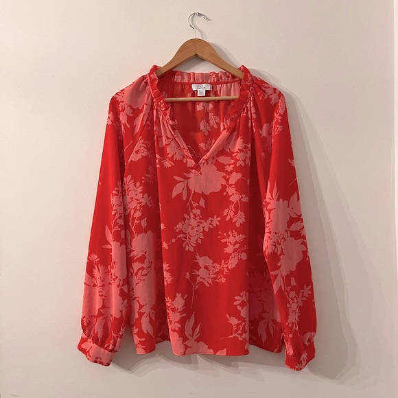 Lord & Taylor Floral Chiffon Blouse - Picture 1 of 5